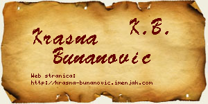 Krasna Bunanović vizit kartica